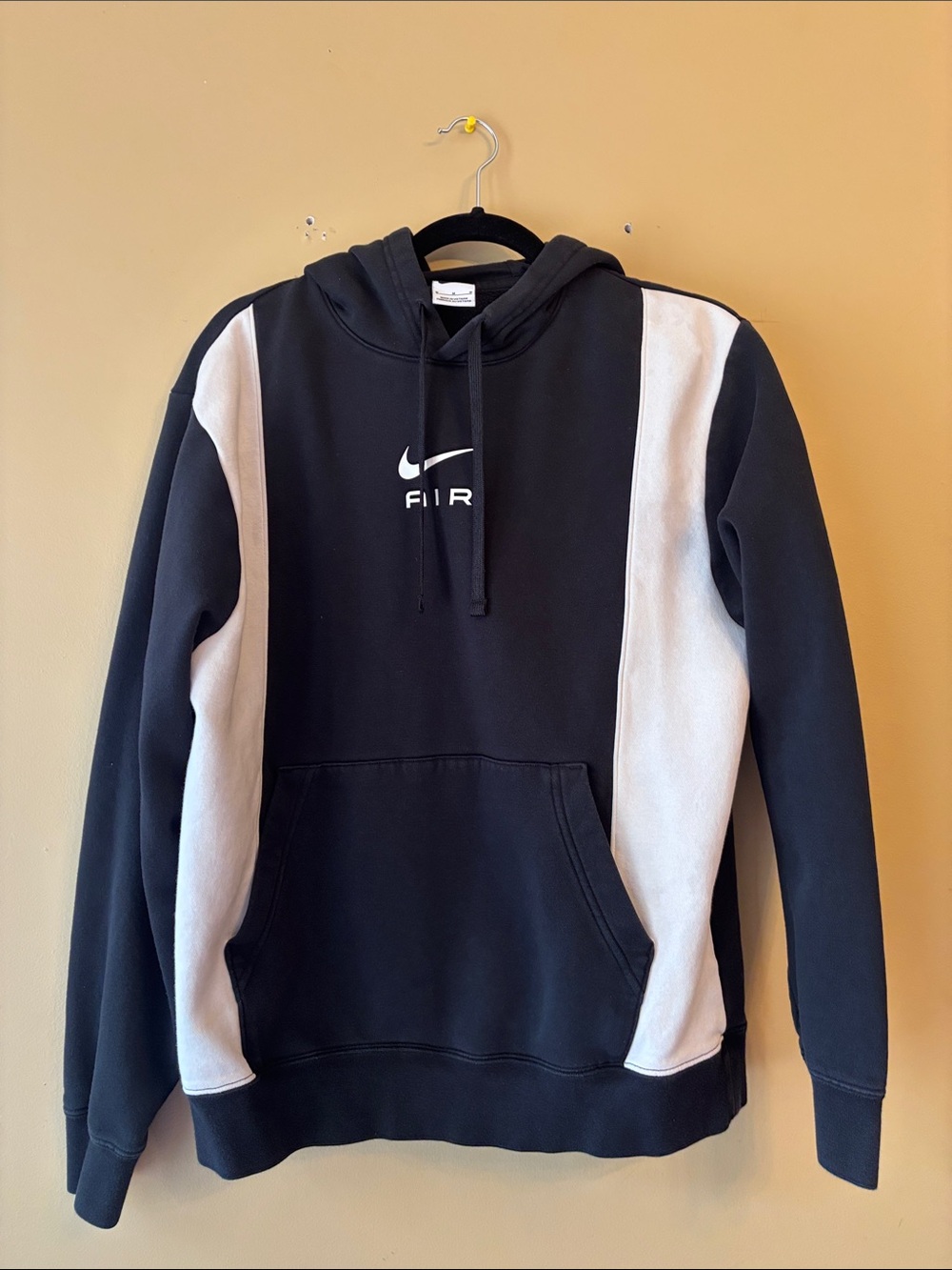 Nike Black Hoodie with White Side Panels and Logo